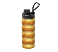 Bouilloire isotherme en acier inoxydable avec impression de champ de blé 510 g pour le sport, le fitness, les voyages