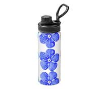 Bouilloire isotherme en acier inoxydable avec impression de trois fleurs - 532 ml - Pour voyage, sport, fitness
