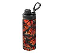 Bouilloire isotherme en acier inoxydable Motif papillons monarques 532 ml