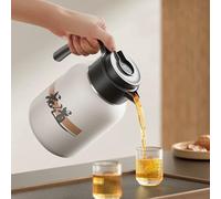 Bouilloire isotherme en acier inoxydable - Théière et carafe à café - Double paroi isotherme avec poignée - Distributeur de boissons - 1 l