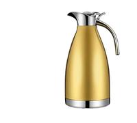 Bouilloire isotherme portable en acier inoxydable 304 de grande capacité pour café et thé (doré riche, 1,5 l)