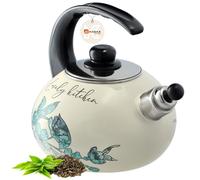 Bouilloire KADAX, bouilloire en acier inoxydable, bouilloire 2,2 L, fleurs ve...