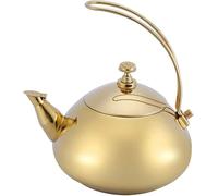 Bouilloire métallique dorée Bouilloire en acier inoxydable, classique 1. Théière électrique en acier inoxydable de 5 L avec poignée amovible et passoire en maille Chauffage rapide de l'eau bouillante