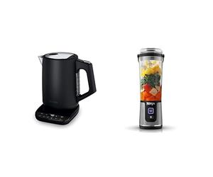 Bouilloire Ninja Perfect Temperature, 1,7 L, contrôle de la température, affichage LED, KT200EU + Ninja Blast Blender portable, 530 ml, mini blender sans fil puissant, rechargeable, BC151EUBK