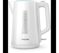 Bouilloire Philips HD9318/70 1.7L 2200W Blanc - Corps en plastique, filtre inox amovible et lavable, indicateur de niveau d'eau, base 360°, arrêt automatique.
