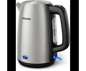 Bouilloire Philips HD9353/90 Viva Collection 1.7L 1900W Métal, Indicateur niveau d'eau, Fonction maintien au chaud, Filtre 200µm, Base 360°, Sans Fil