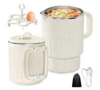 Bouilloire Pliable 1L, Appareil de Voyage Portable en Acier Inoxydable 600W, Double Paroi avec Fonction Maintien au Chaud et Ébullition Continue, Sans BPA