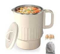 Bouilloire pliable 1 l - Portable - Pour camping et voyage - 600 W - En acier inoxydable - Sans BPA - Réglage automatique de la température - Fonction de cuisson continue - Bouilloire électrique de