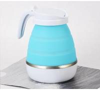 Bouilloire Pliante, Bouilloire de Voyage, Café et Thé Bouilloire Pliable - Silicone de Qualité Alimentaire - Double Tension 110-220V, Cordon d'alimentation Amovible (Blanc) (Couleur : Bleu) (Bleu)