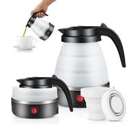 Bouilloire Portable De Camping 600ml, Bouilloire Pliable, Mini Bouilloire Électrique En Silicone Pour Le Camping, Le Voyage, L'extérieur (Noir)