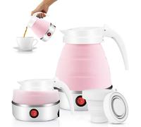 Bouilloire Portable De Camping 600ml, Bouilloire Pliable, Mini Bouilloire Électrique En Silicone Pour Le Camping, Le Voyage, L'extérieur (Rose)