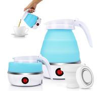 Bouilloire Portable De Camping 600ml, Bouilloire Pliable, Mini Bouilloire Électrique En Silicone Pour Le Camping, Le Voyage, L'extérieur (Bleu)