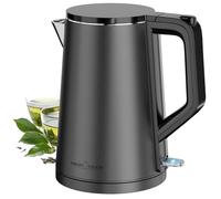 Bouilloire ProfiCook® 1,5 litre | 2200 W | double paroi thermo-isolante | utilisation d'une seule main | boîtier en acier inoxydable mat | bouilloire en acier inoxydable | PC WK 1290 | graphite