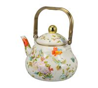 Bouilloire Rétro Émaillée 2l, Légère, Facile à Verser | Théière Décorative Style Vintage, Poignée Simple, Usage Polyvalent, Cuisine, Thé en Vrac