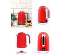 Bouilloire rétro Rouge En acier inoxydable sans fil DESIGN RÉTRO