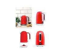 Bouilloire rétro Rouge En acier inoxydable sans fil DESIGN RETRO