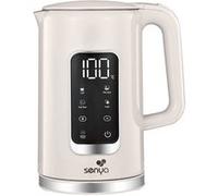 SENYA Bouilloire Electrique 1.7L | Grand Ecran Numérique | 5 programmes de Température Automatique et Réglable | Fonction Garder au Chaud | Socle 360° et Poignée Ergonomique | Couleur Crème