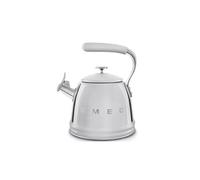 Bouilloire sifflante 2,3 L, corps et bec verseur en acier inoxydable, couvercle amovible a ouverture manuelle en acier inoxydable, poignee en silicone antiderapante, indicateur interne de niveau d''ea