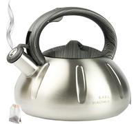 Bouilloire sifflante 3L en acier inoxydable à induction Silver Wood Look