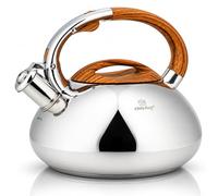 Bouilloire sifflante à induction en acier inoxydable Argenté/marron