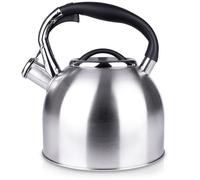 Bouilloire sifflante, acier, argent, 2 l