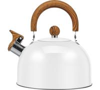 Bouilloire sifflante avec poignée anti-brûlure, bouilloire de 3 L en acier inoxydable de qualité alimentaire, théière de camping de style rétro pour cuisine, cuisinière à gaz, cuisinière à induction