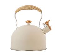 Bouilloire Sifflante, Bouilloire à sifflet en inox 2.5 L - Avec poignée en bois - Pour cuisine, gaz, camping