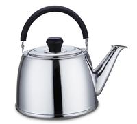 Bouilloire sifflante en acier 304 - Poignée ergonomique, bouillonnement sûr & efficace, sifflet fort & compatible avec toutes cuisinières(4L)