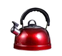 Bouilloire Sifflante en Acier Inoxydable 3 L, Fond Plat Rouge
