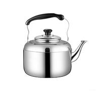 Bouilloire sifflante en acier inoxydable avec corps épais non magnétique pour plaques de cuisson à gaz et à induction avec son d'alerte d'ébullition et forme ergonomique de poignée (5,5 l)