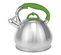Bouilloire sifflante en acier inoxydable de 3,4 L pour cuisinière à induction et à gaz, théière pour la maison et le camping, outil de cuisine efficace