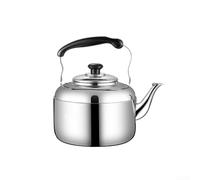 Bouilloire sifflante en acier inoxydable épais pour cuisinière à gaz et induction compatible avec sifflet et bec verseur efficace (4,5 l)