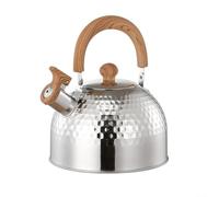 Bouilloire sifflante en acier inoxydable pour le camping, options 2L, 3L, 4L, poignée isolée pour la prévention des brûlures (2000 ml)