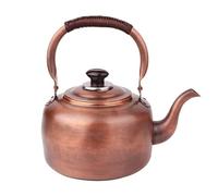 Bouilloire sifflante en cuivre avec poignée pour cuisinière à gaz - Design vintage