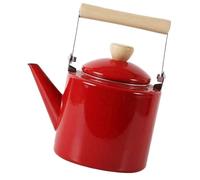 Bouilloire sifflante en émail rétro, 2,4 L, bouilloire épaisse for cuisinière à induction, rouge, ébullition rapide, 1 pièce