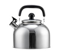 Bouilloire sifflante portable à ébullition rapide avec poignée pour cuisinière à gaz de voyage 5 L Argenté
