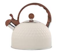 Bouilloire Sifflante pour Cuisinière, 2,5l Bouilloire de Cuisinière en Acier Inoxydable avec Poignée en Grain de Bois, Bouilloire non Electrique, Bouilloire Induction Pour Thé et Café