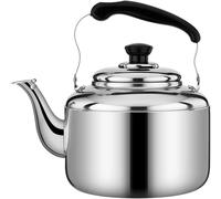 Bouilloire Sifflante pour Poêle À Bois, Bouilloire INOX Bouilloire Camping 3/4/5/10L Cuiseur Gaz Grande Capacité Bouilloire Ménage Épaissie pour Tous Les Poêles 3L