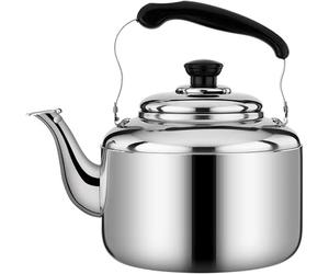 Bouilloire Sifflante pour Poêle À Bois, Bouilloire INOX Bouilloire Camping 3/4/5/10L Cuiseur Gaz Grande Capacité Bouilloire Ménage Épaissie pour Tous Les Poêles 5L