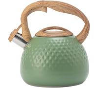 Bouilloire Sifflante Rétro 3L - Théière Vintage en Acier Inoxydable avec Sifflet pour Cuisinière à Gaz et Induction (Vert)