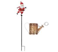 Bouilloire solaire de Père Noël - Fournitures de fête solaires LED étanches - Arrosoir de Noël, lumière de Père Noël, pour les fêtes, les bureaux, la maison, la pelouse, l'extérieur, le jardin