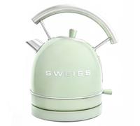 SWEISS Bouilloire électrique vintage KTL7 1,8L, Inox compacte pratique 2200W, Ébullition rapide, Niveau d'eau visible et gradué, Arrêt automatique, Socle 360°, Vert