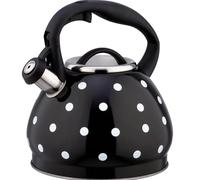 Bouilloire, théière, Bouilloire sifflante 3L inox cuisinière à gaz multicolore plaque induction(Black)