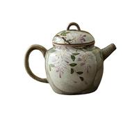 Bouilloire Théière en céramique peinte à la main, petite capacité, une personne, style rétro, simple, camélia violet, service thé Kung Fu Infuseur À Thé(A)