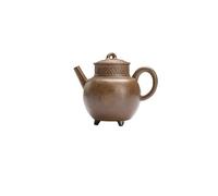 Bouilloire Théière japonaise en poterie brute faite à la main de 140ml, Pot à filtre rétro, bouilloire for préparation de thé, Collection de cérémonie de thé Petite théière(B 10.5X9CM 140ML)