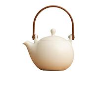 Bouilloire Théière jaune crème for la maison, grande théière à levage, simple et exquise, service thé Kung Fu for une personne, en céramique Infuseur À Thé