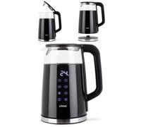 Bouilloire théière SANS FIL Digitale automatique en verre 1.7L 2200 W Arrêt automatique Rotation à 360° sur socle Affichage Digitale