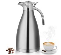 Bouilloire thermique à une main, théière isotherme à double paroi, carafe à café en acier inoxydable de 1,5 l, cafetière isotherme sous vide, garde le thé au froid et au chaud pour le thé, le café, le