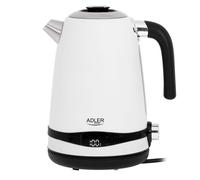 Adler Bouilloire AD 1295w SS – 1,7 L, écran LCD et régulation de température – blanc satiné