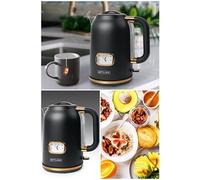 Bouilloire - Vintage - 1.7L - 2200W - Sans fil - Acier inoxydable 304 - Noir et doré